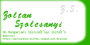 zoltan szolcsanyi business card